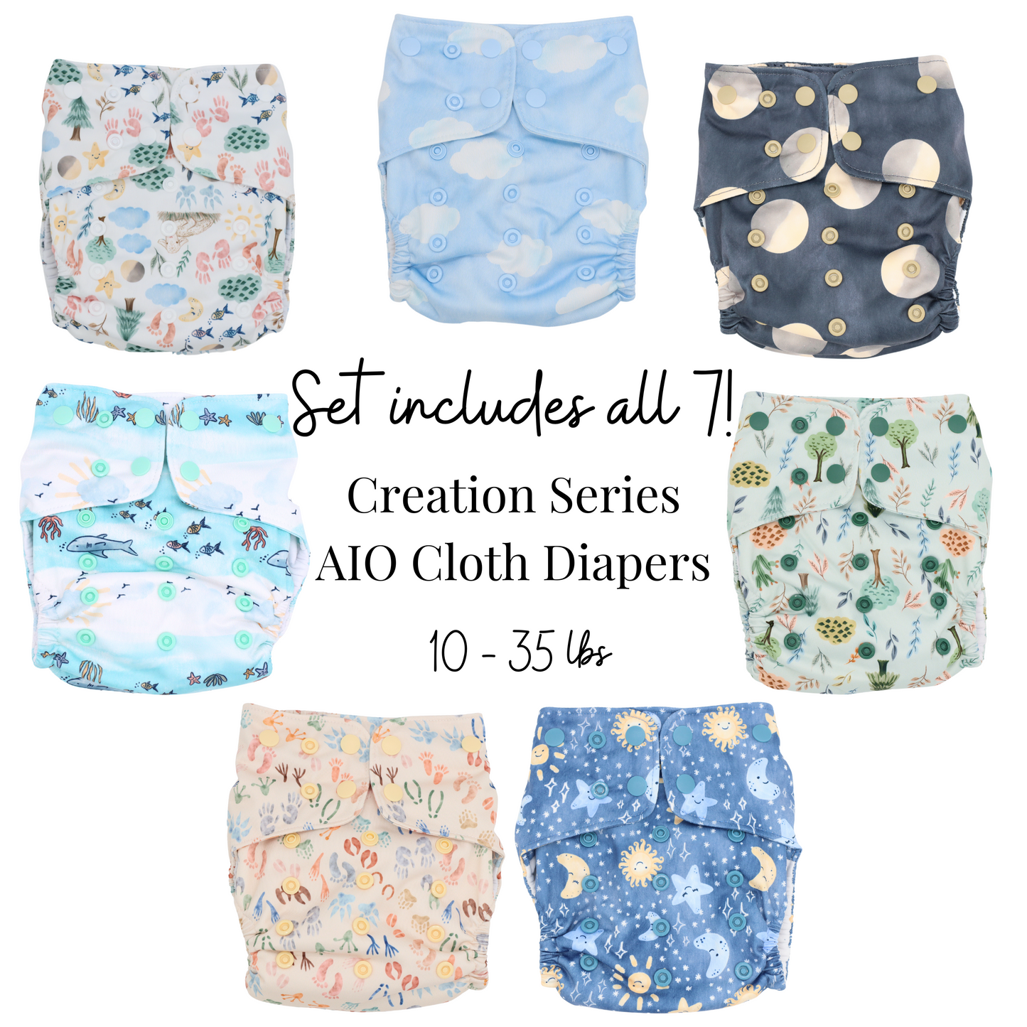 Bamboo & Hemp One-Size All-In-One Diapers